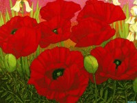    - Poppies & White Irises John Newcomb 1991