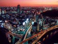 Обои для рабочего стола - Dusk, Tokyo, Japan