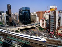     - Bullet Train, Ginza District, Tokyo, Japan